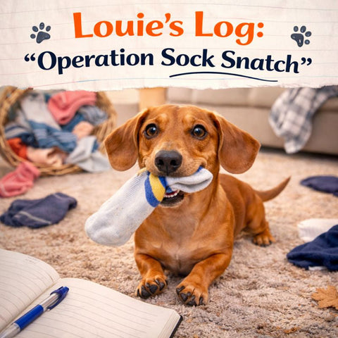 Dachshund Diaries – Entry #1  Louie’s Log: “Operation Sock Snatch”