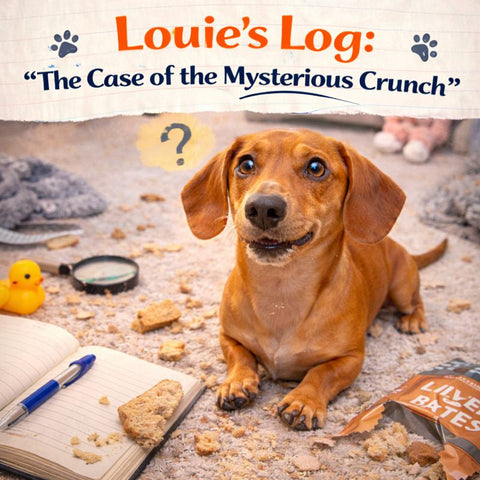 Dachshund Diaries – Entry #4  Louie’s Log: “The Case of the Mysterious Crunch”