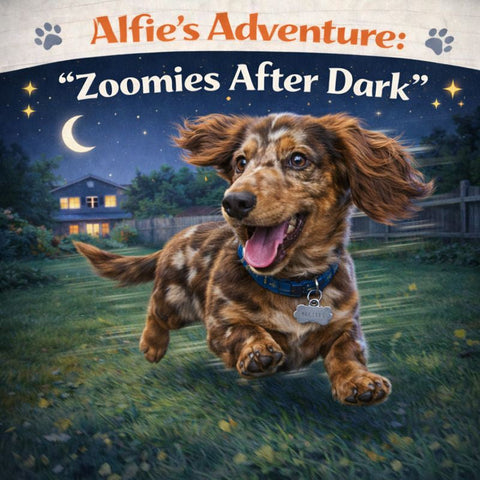 Dachshund Diaries – Entry #6  Alfie’s Adventure: “Zoomies After Dark”