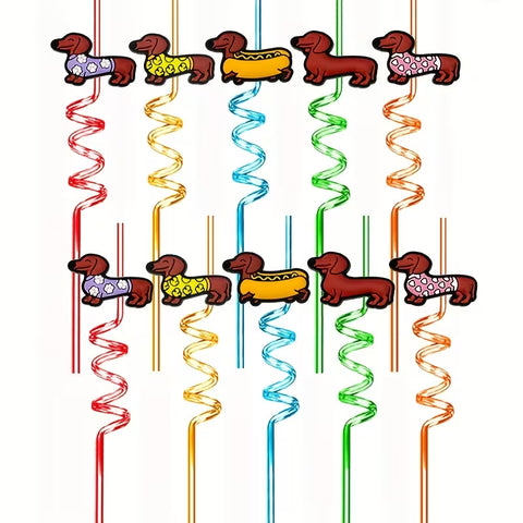 Dachshund Spiral Party Straws