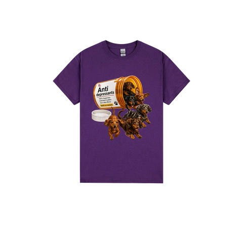 Purple front flat lay