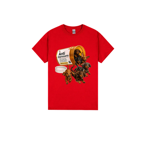 Red front flat lay