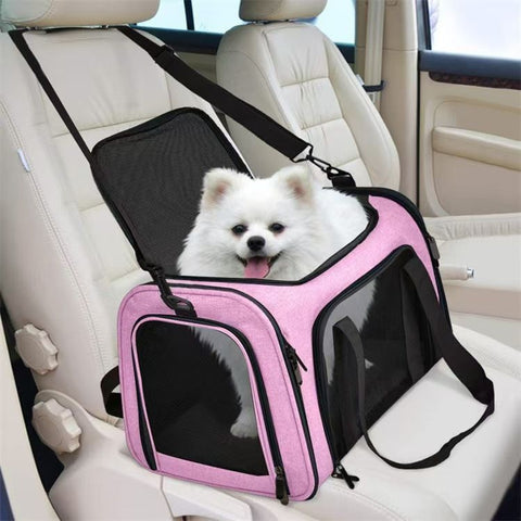 Breathable Multi-Functional Pet Carrier Backpack, Oxford Cloth Car Travel Cat & Dog Carrier, Large Capacity Portable Outdoor Pet Bag.(GREY,SIZE  S)