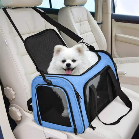 Breathable Multi-Functional Pet Carrier Backpack, Oxford Cloth Car Travel Cat & Dog Carrier, Large Capacity Portable Outdoor Pet Bag.(GREY,SIZE  S)