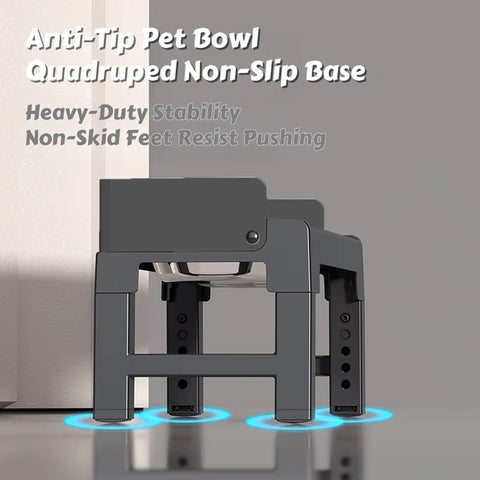 Height Adjustable Pet Feeding Bowl Dog Bowl Elevated Pet Dish Food Water Bowl