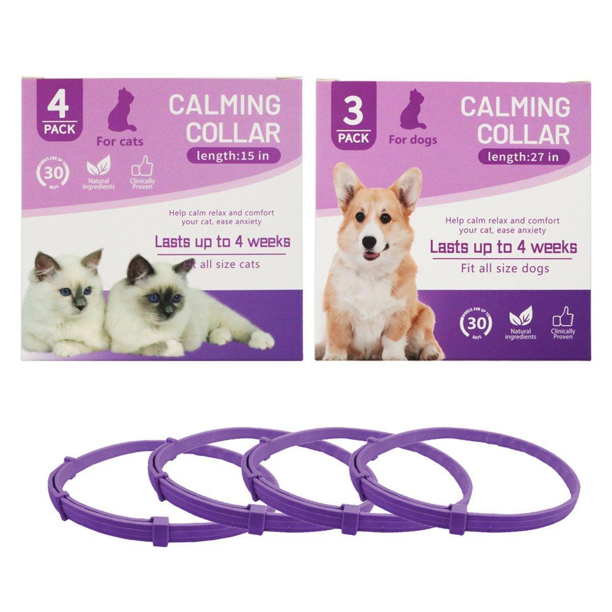 3/4pcs Calming Collar for Cats and Dogs Soothing Pet Relief Collar Long Lasting - 70cm-3PCS