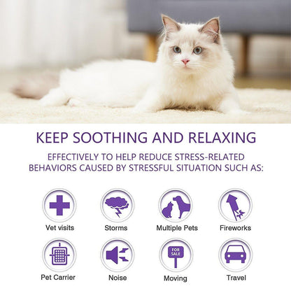 3/4pcs Calming Collar for Cats and Dogs Soothing Pet Relief Collar Long Lasting - 70cm-3PCS