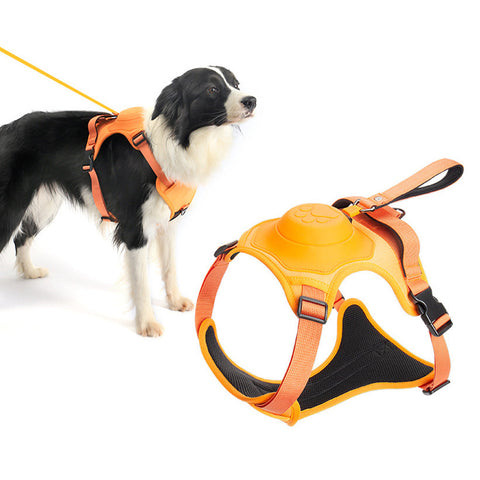 Vibe Geeks Ultimate 2-in-1 Reflective No-pull Dog Harness with Retractable Leash and Control Handle - Blue - Xl