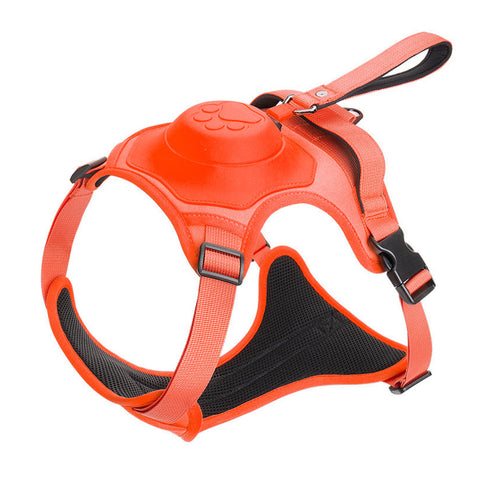 Vibe Geeks Ultimate 2-in-1 Reflective No-pull Dog Harness with Retractable Leash and Control Handle - Green - M