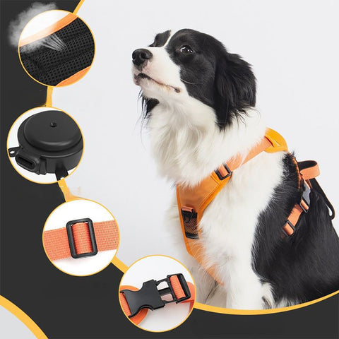 Vibe Geeks Ultimate 2-in-1 Reflective No-pull Dog Harness with Retractable Leash and Control Handle - Green - M