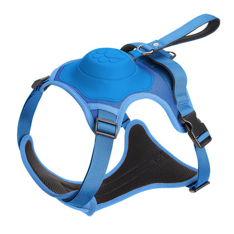 Vibe Geeks Ultimate 2-in-1 Reflective No-pull Dog Harness with Retractable Leash and Control Handle - Orange - Xl