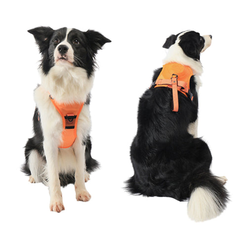 Vibe Geeks Ultimate 2-in-1 Reflective No-pull Dog Harness with Retractable Leash and Control Handle - Red - L
