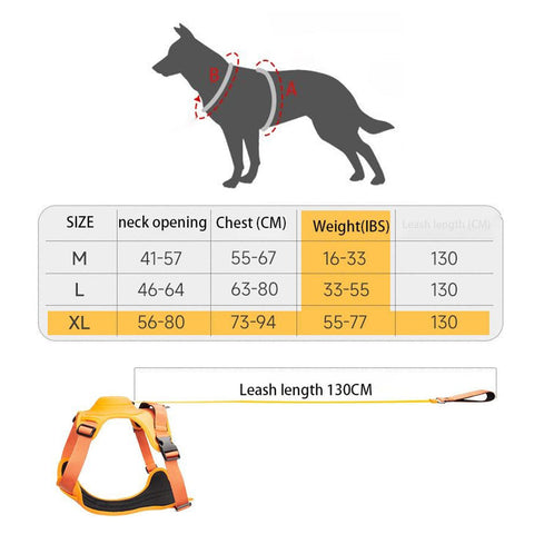 Vibe Geeks Ultimate 2-in-1 Reflective No-pull Dog Harness with Retractable Leash and Control Handle - Red - Xl
