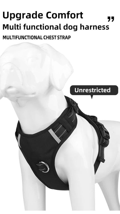 Size M Red Reflective No-Pull Dog Harness - Adjustable & Durable for Large Breeds, Anti-Escape Design