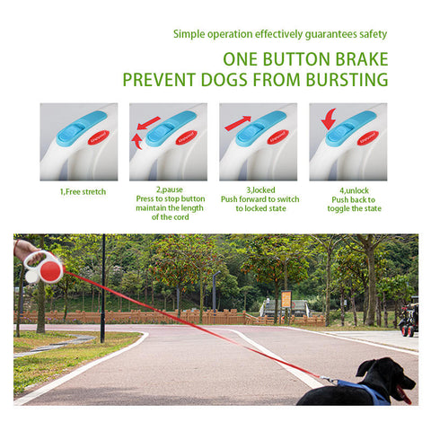Light blue 5M Retractable Dog Leash - With Small Box, Suitable For Small And Medium Dogs