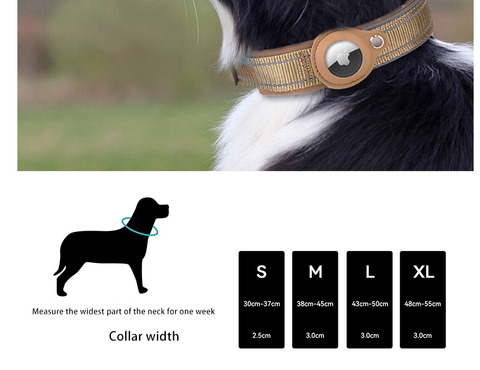 M Purple Secure Nylon Dog Collar with Built-in Apple AirTag (not included) Holder Case - Pet Tracker Accessory