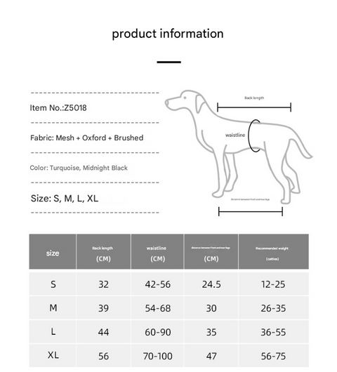 Black Pet Support Harness for Senior and Disabled Dogs - Adjustable Chest and Back Support Leash(Size M)