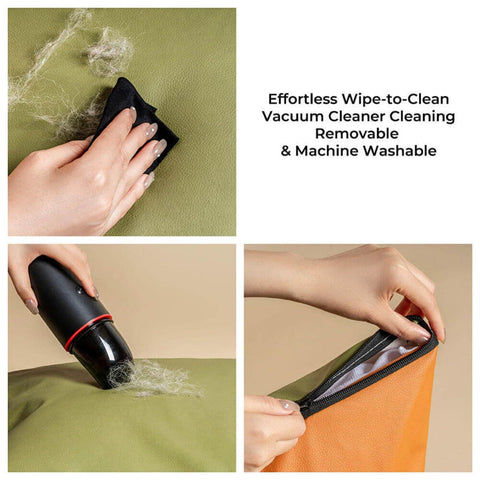 Green and Orange Premium Plush Pet Booster Car Seat - Portable Dog Travel Bed with Non-Slip Base