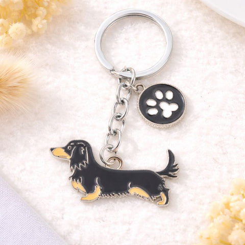 Dachshund Enamel Keychain