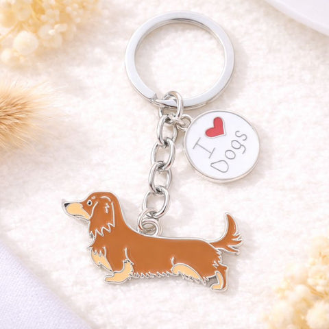 Dachshund Enamel Keychain