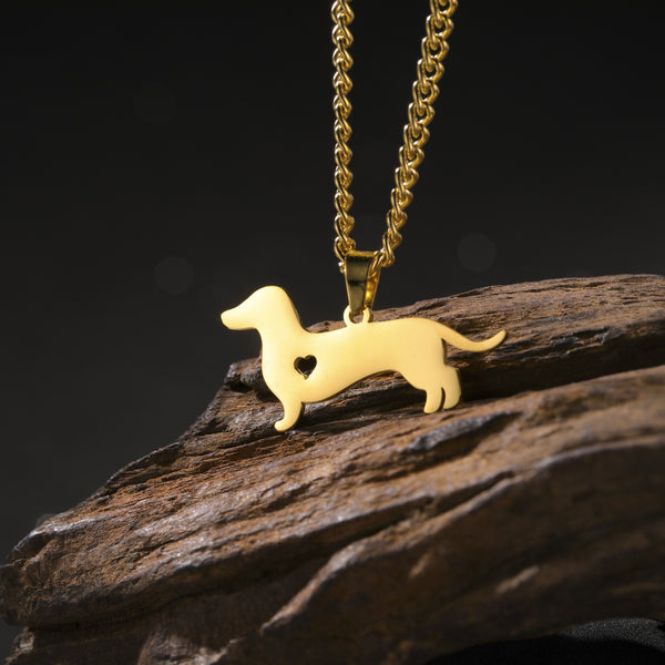 Dachshund Heart Pendant Necklace