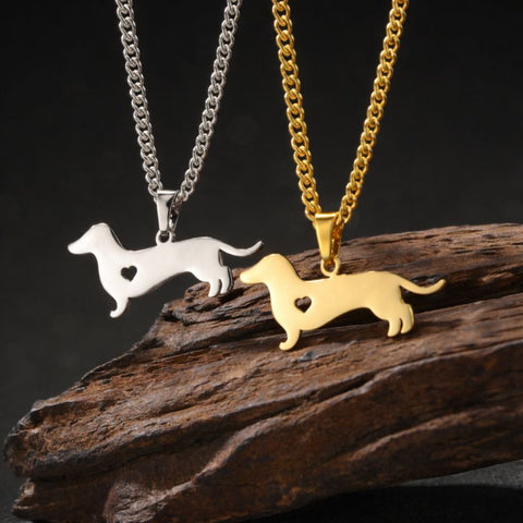 Dachshund Heart Pendant Necklace