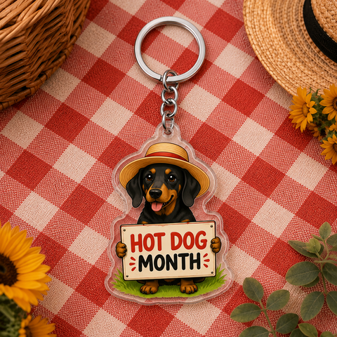 Hot Dog Life Dachshund Keychain