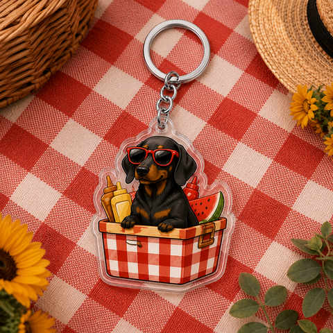 Hot Dog Life Dachshund Keychain