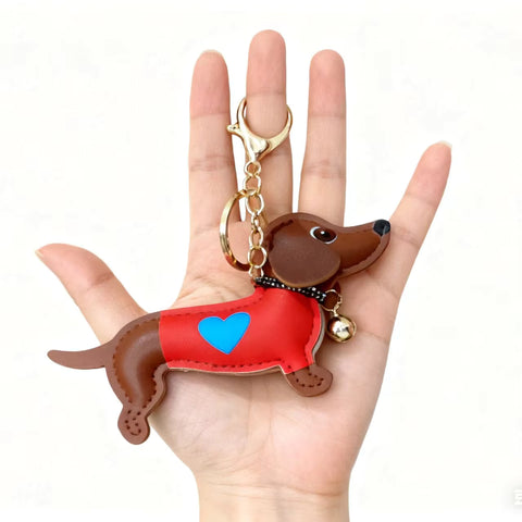 Dachshund PU Leather Keychain Charm