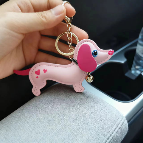 Dachshund PU Leather Keychain Charm