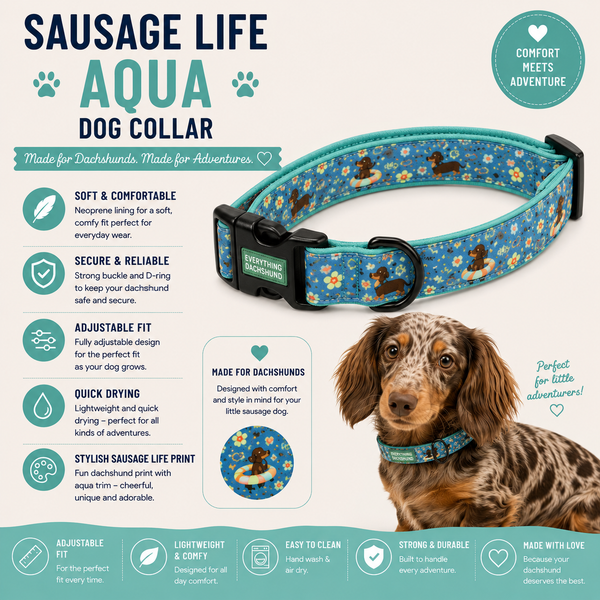 Sausage LIfe Aqua: Dog Collar