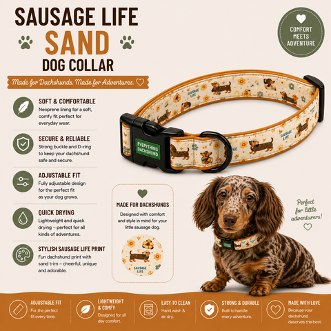 Sausage Life Sand: Dog Collar